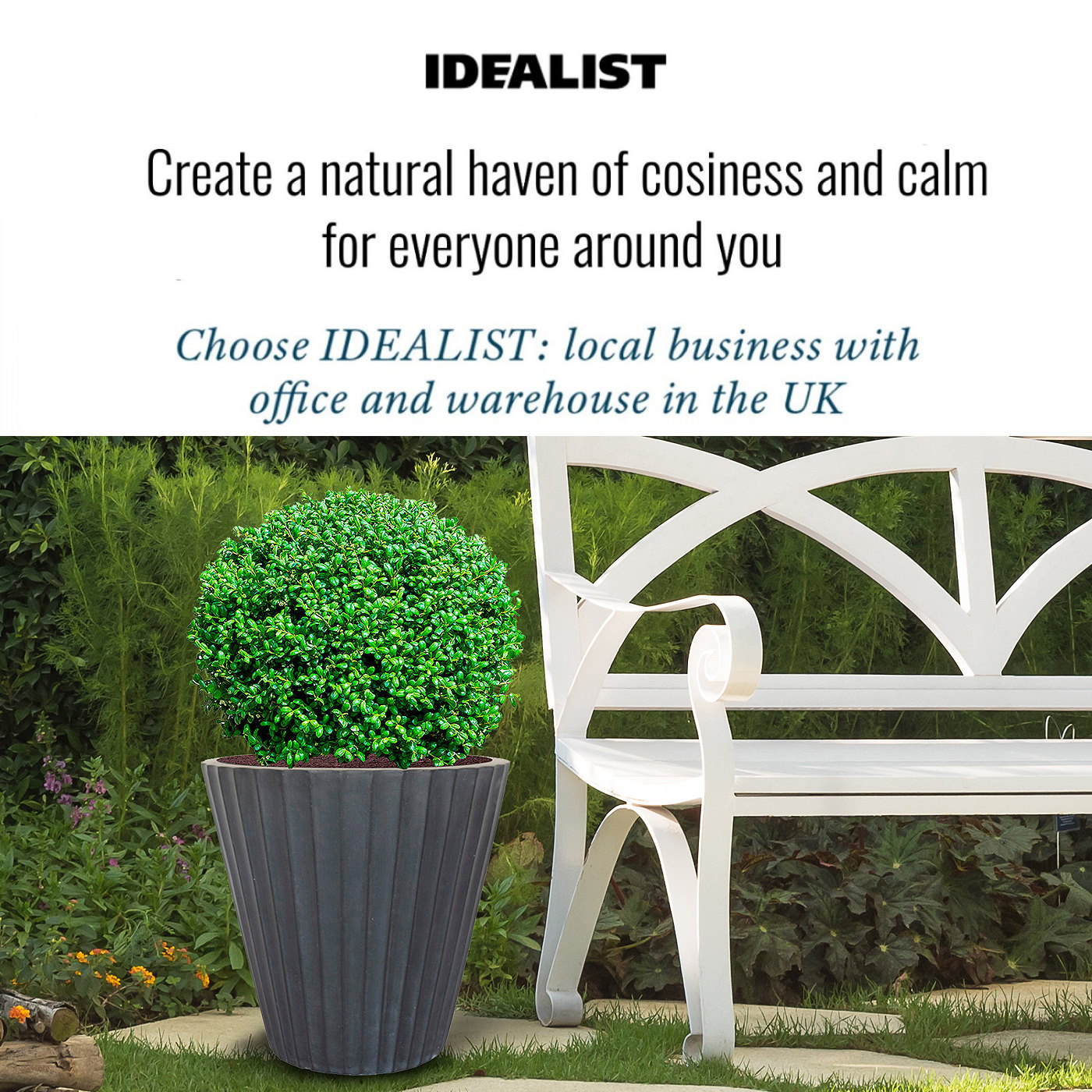 IDEALIST Lite Vintage Ribbed Round Vase Outdoor Planter