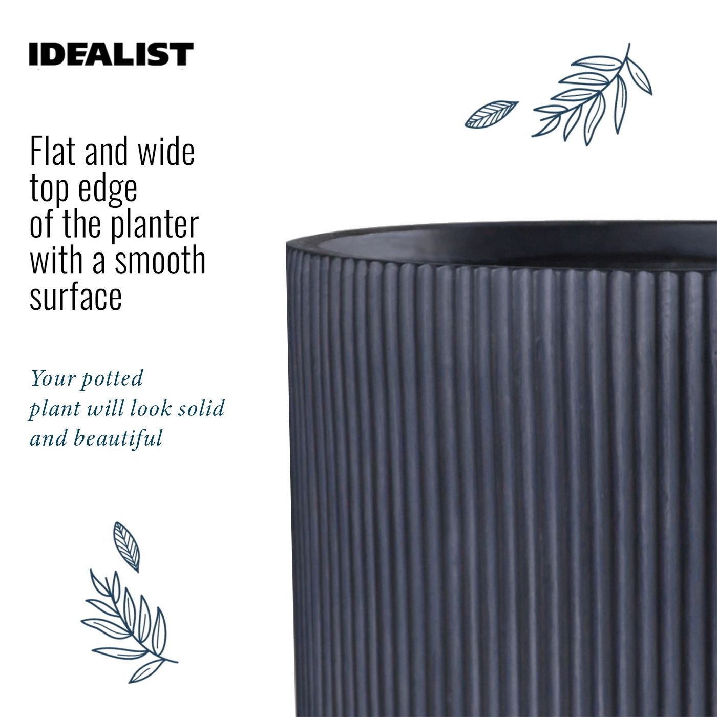 IDEALIST Lite Ribbed Round Outdoor Planter