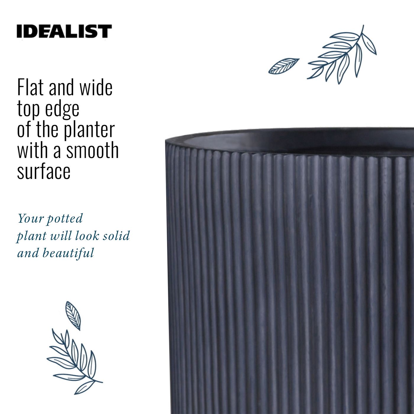 IDEALIST Lite Ribbed Cylinder Outdoor Planter