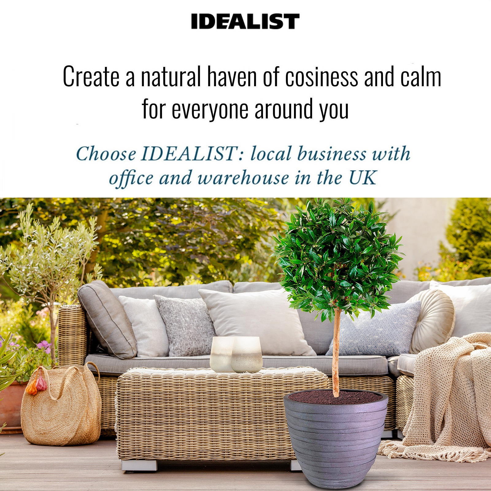 IDEALIST Lite Row Light Concrete Egg Planter