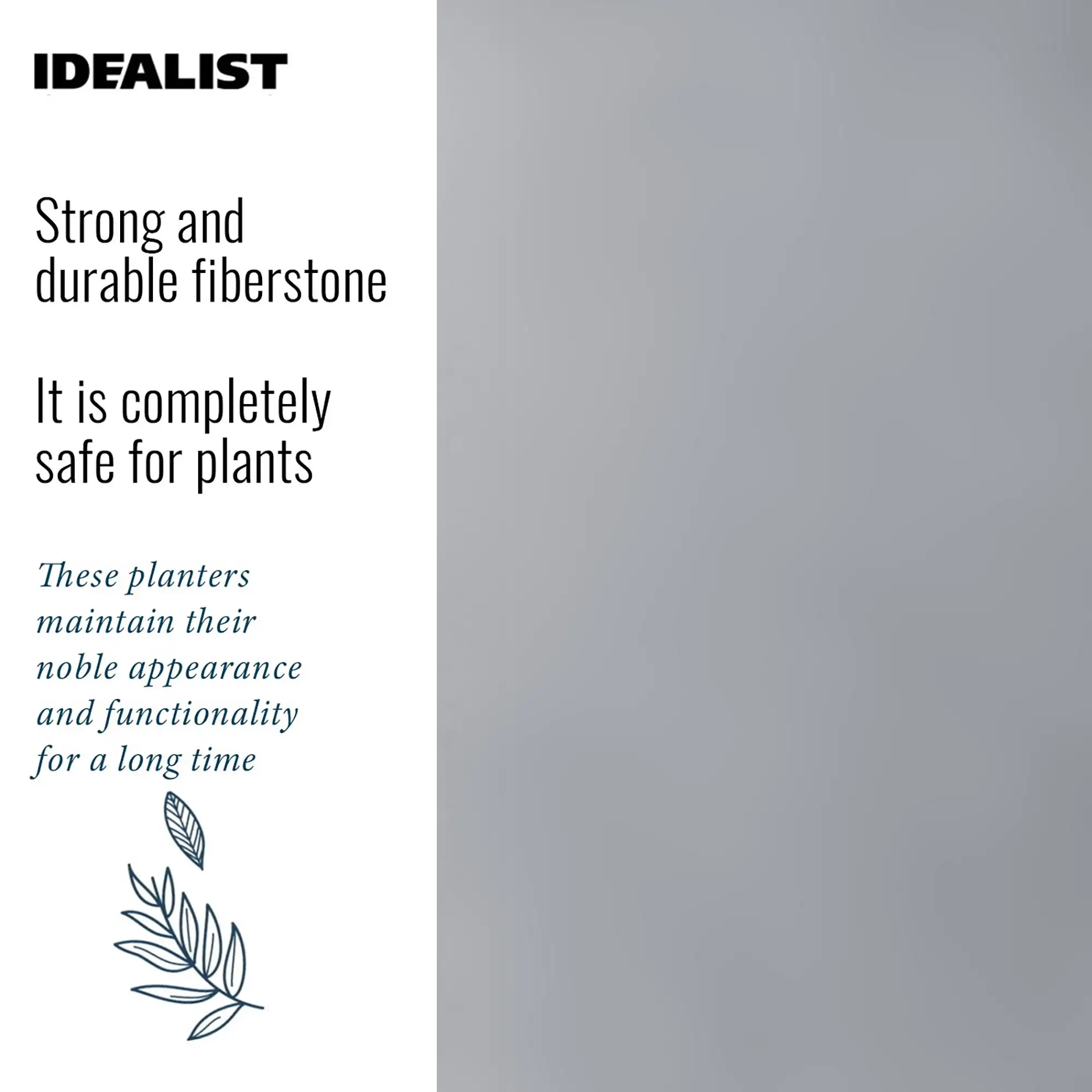 IDEALIST Lite Contemporary Light Concrete Trough Planter