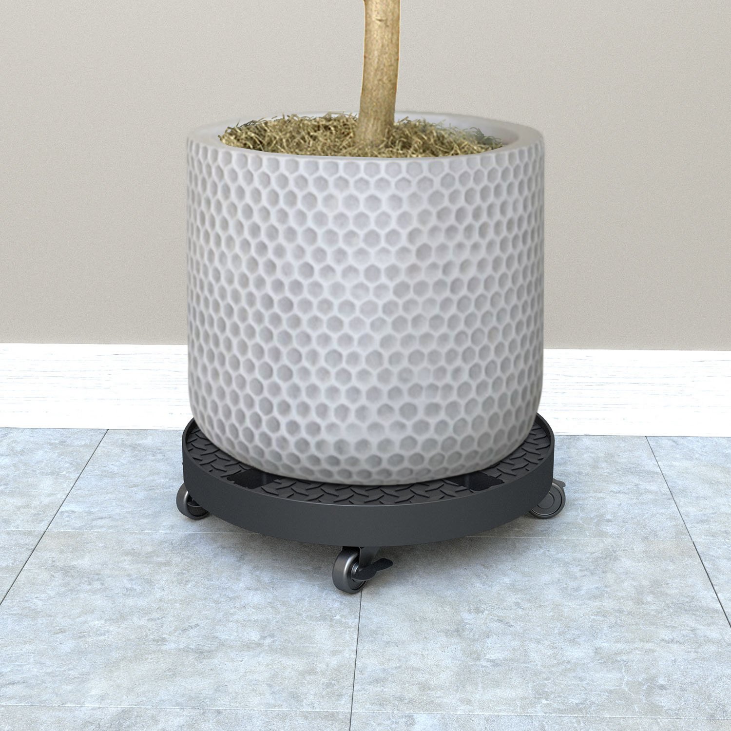 Heavy Weight Recycled Plastic Plant Caddy on Wheels