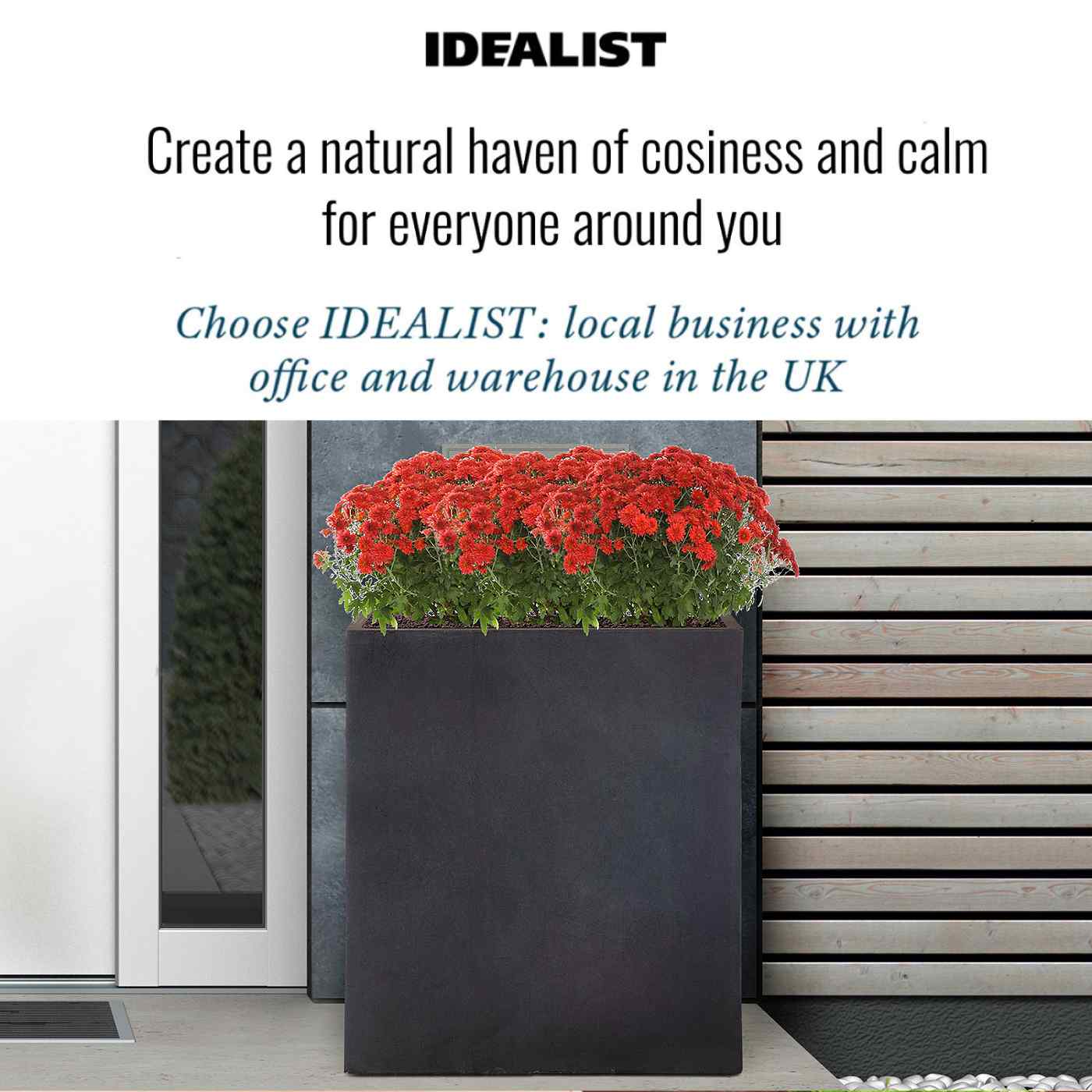 IDEALIST Lite Narrow Contemporary Light Concrete Trough Planter