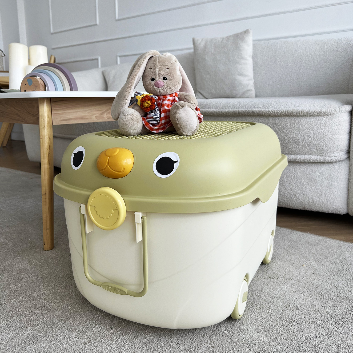 Toy Box for Toy Storage on Wheels with Lid by Froppi