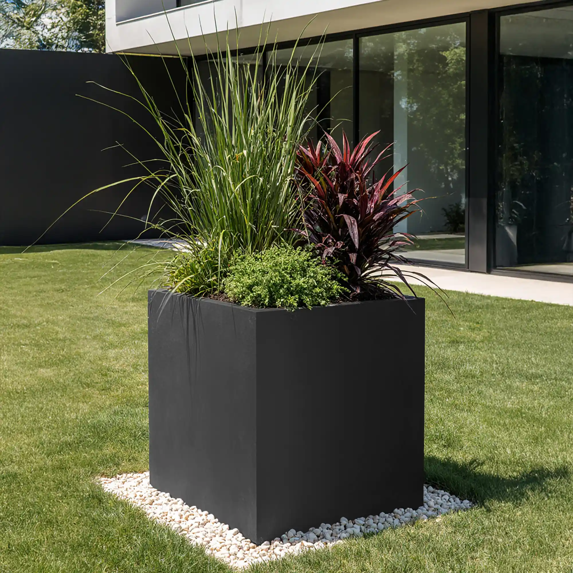 IDEALIST Lite Square Box Contemporary Light Concrete Planter