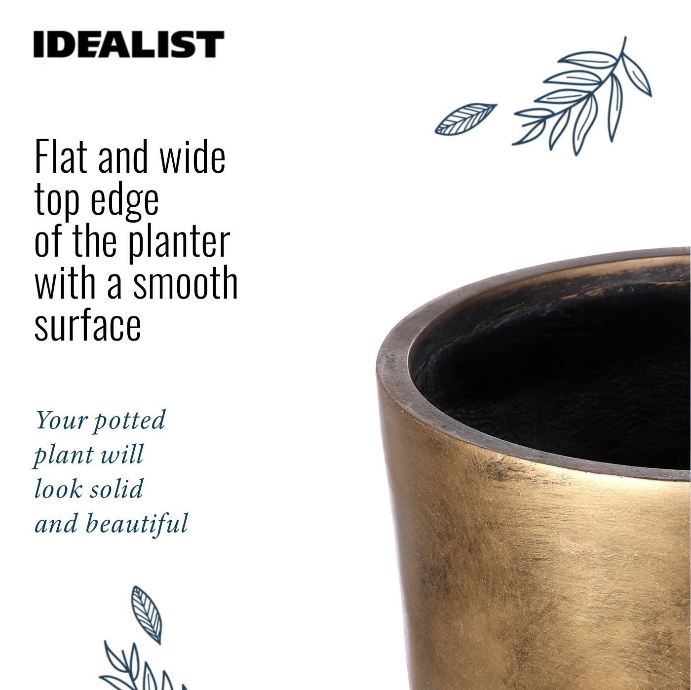 IDEALIST Lite Round Planter on Legs, Round Pot Plant Stand Indoor