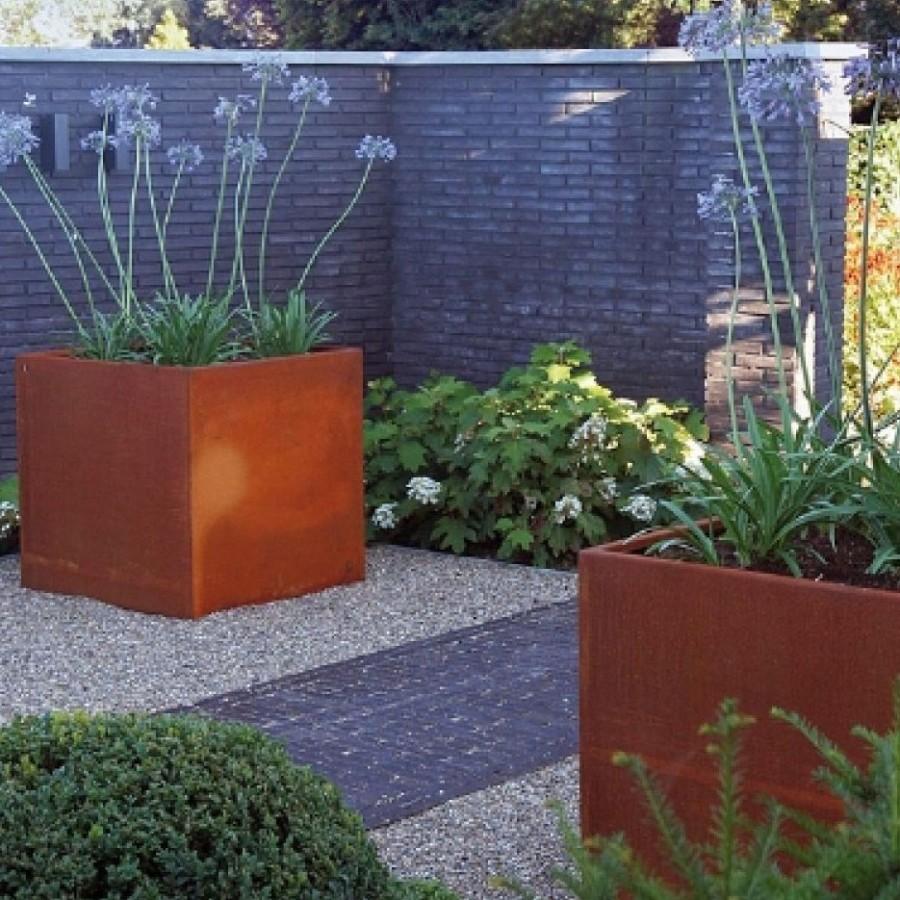 Andes Outdoor Corten Steel Square Planter