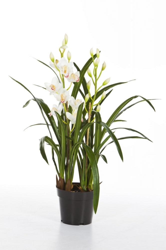 Cymbidium Orchid White Artificial Flower Plant