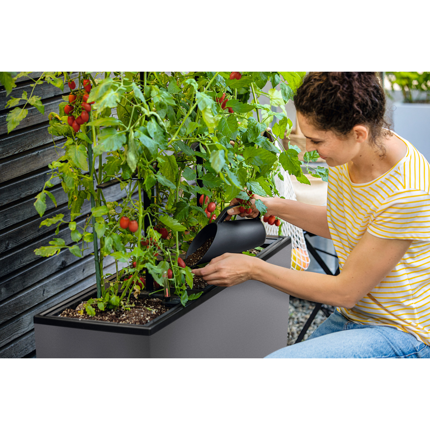 LECHUZA TRIO Stone Trough Poly Resin Self-watering Planter