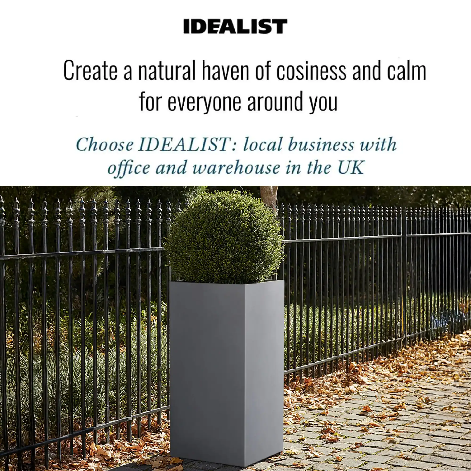 IDEALIST Lite Tall Square Contemporary Light Concrete Planter Set