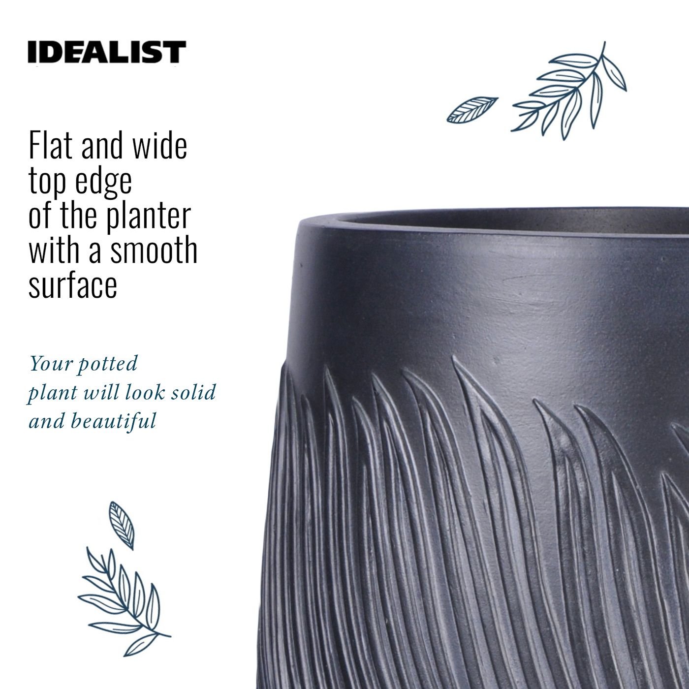 IDEALIST Lite Leaf Embossed Egg Planter