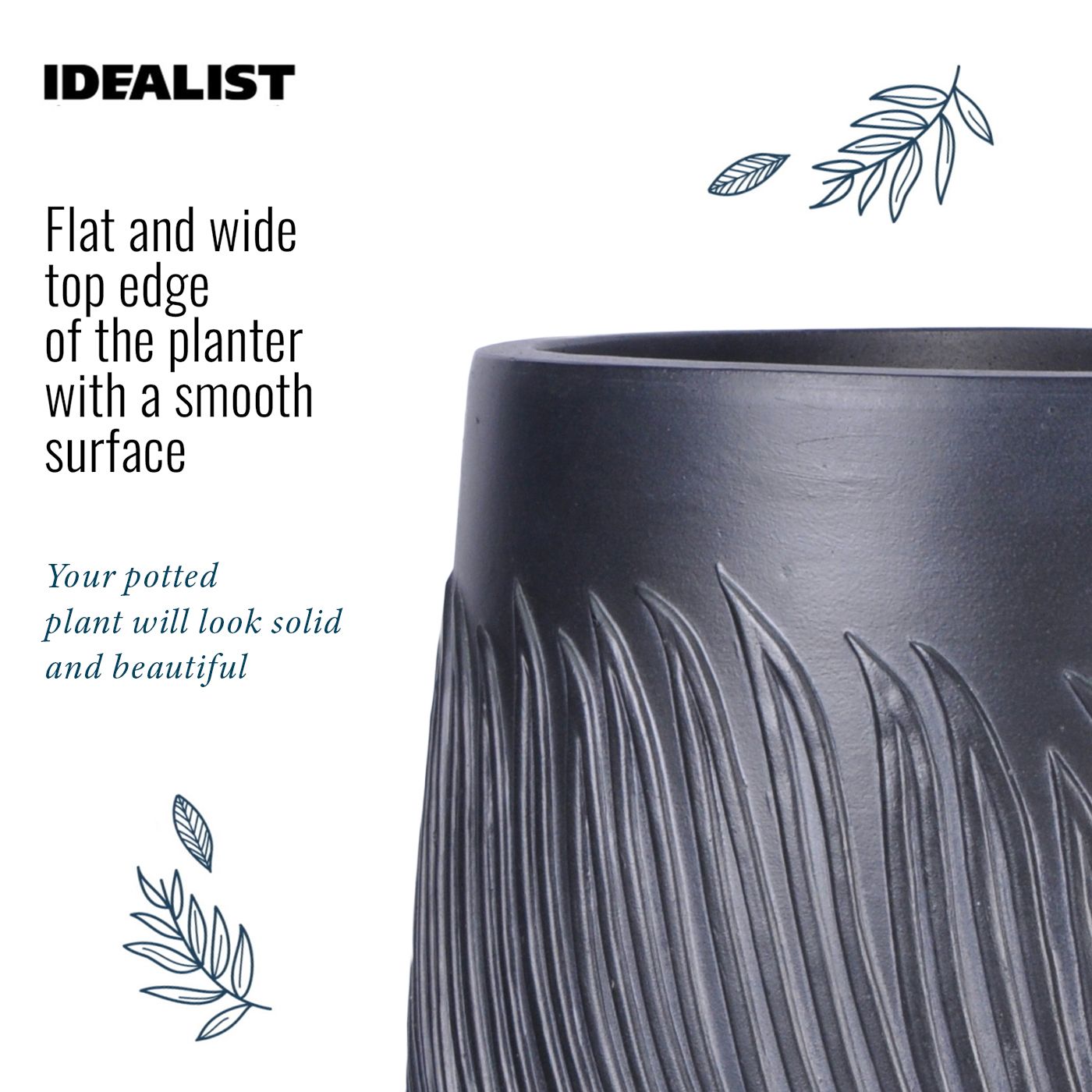 IDEALIST Lite Leaf Embossed Egg Planter