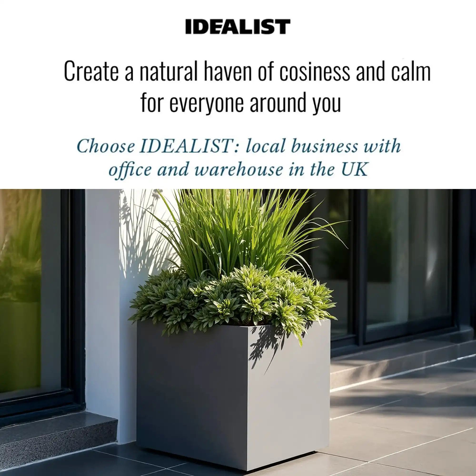 IDEALIST Lite Square Box Contemporary Light Concrete Planter