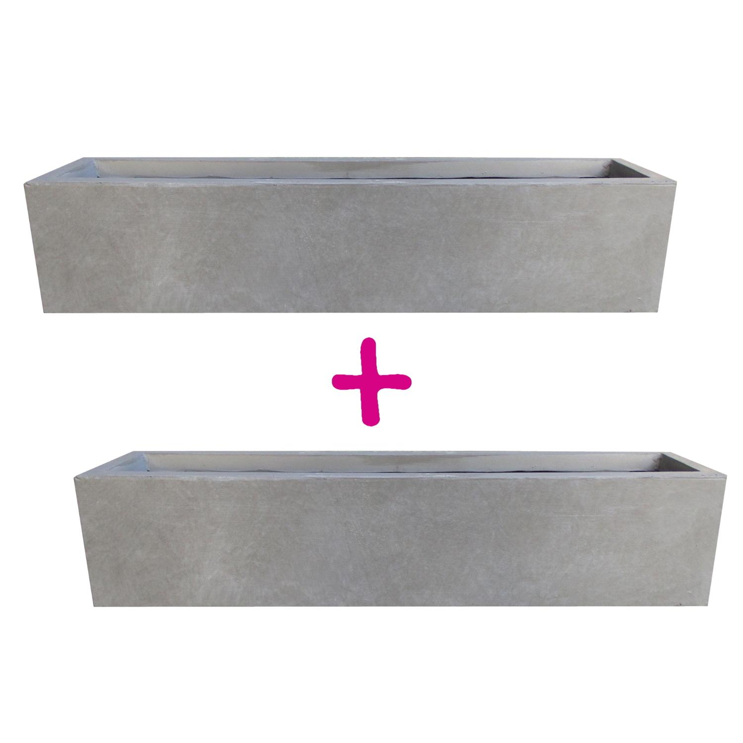 IDEALIST Lite Window Box Light Concrete Planter Set