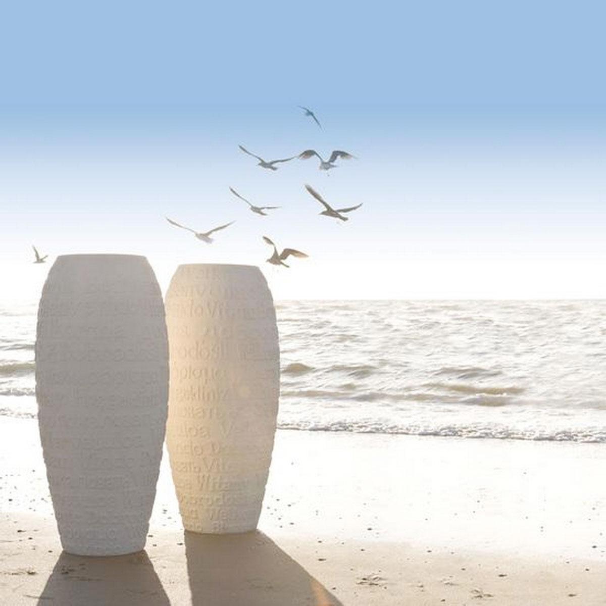 Welcome Round Tall Polystone Outdoor Planter