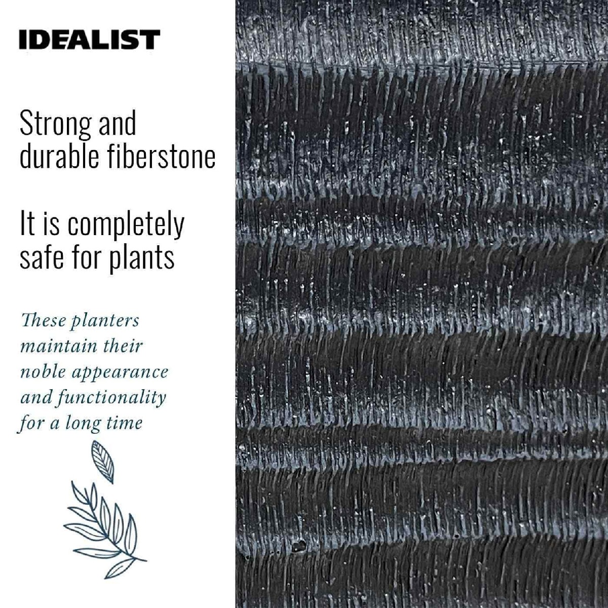 IDEALIST Lite Straw Ribbed Square Outdoor Planter