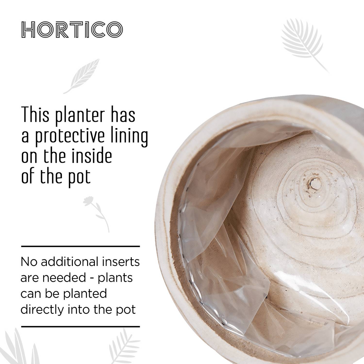 HORTICO GAIA Wooden House Planter with Legs, Tall Indoor Plant Pot Stand with Waterproof Liner