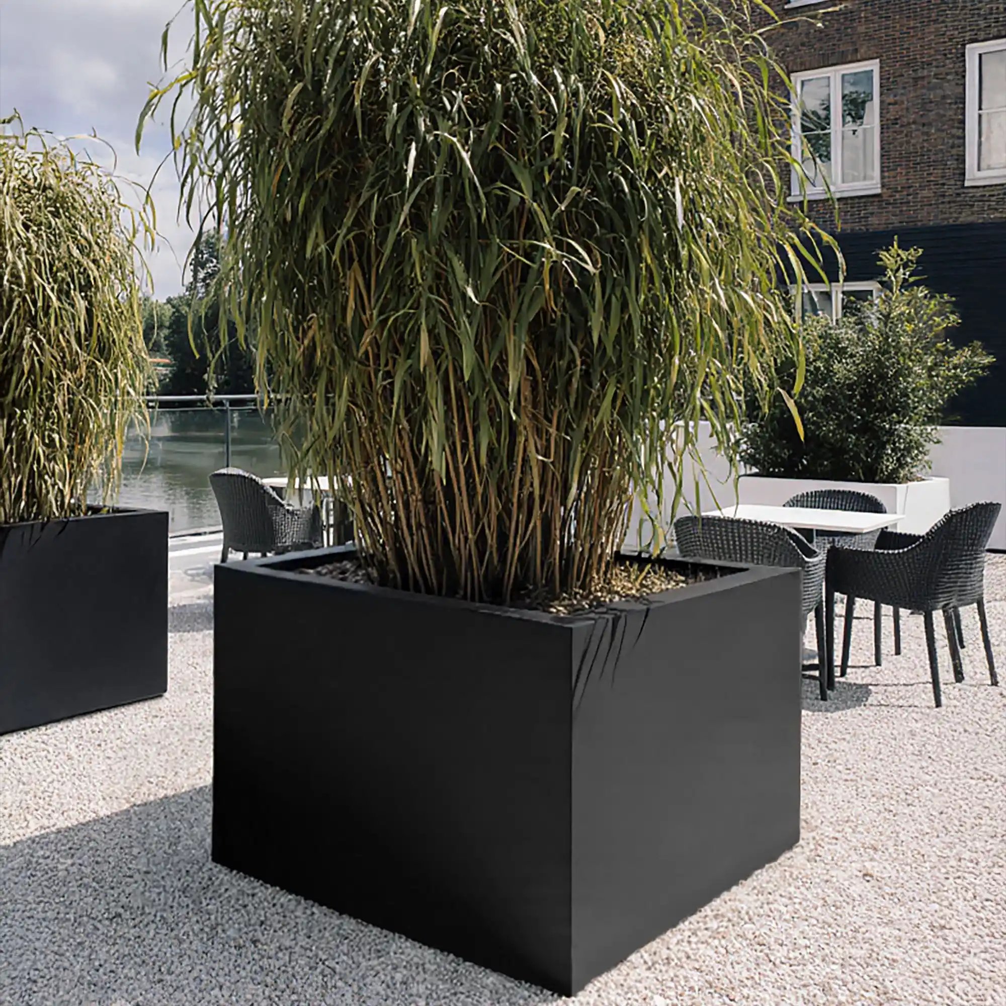 PURE Cube Outdoor Fiberglass Planter