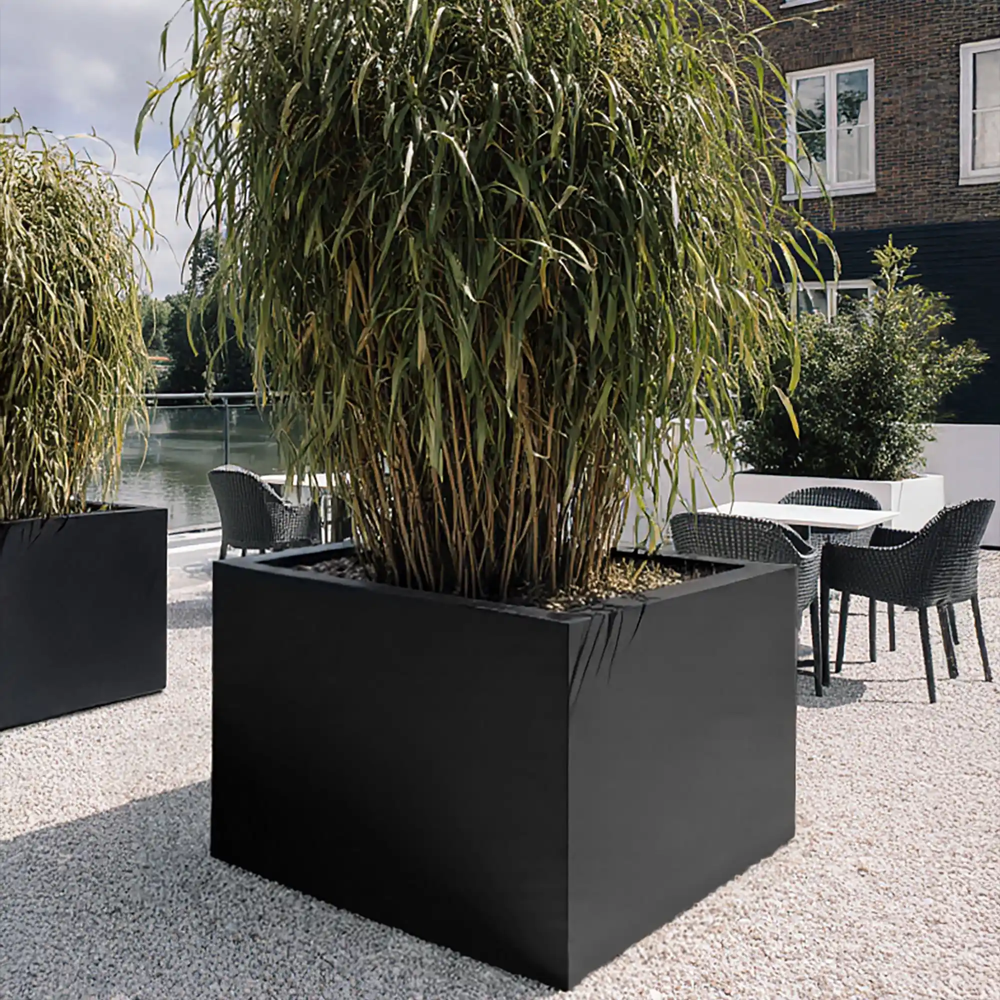PURE Cube Outdoor Fiberglass Planter
