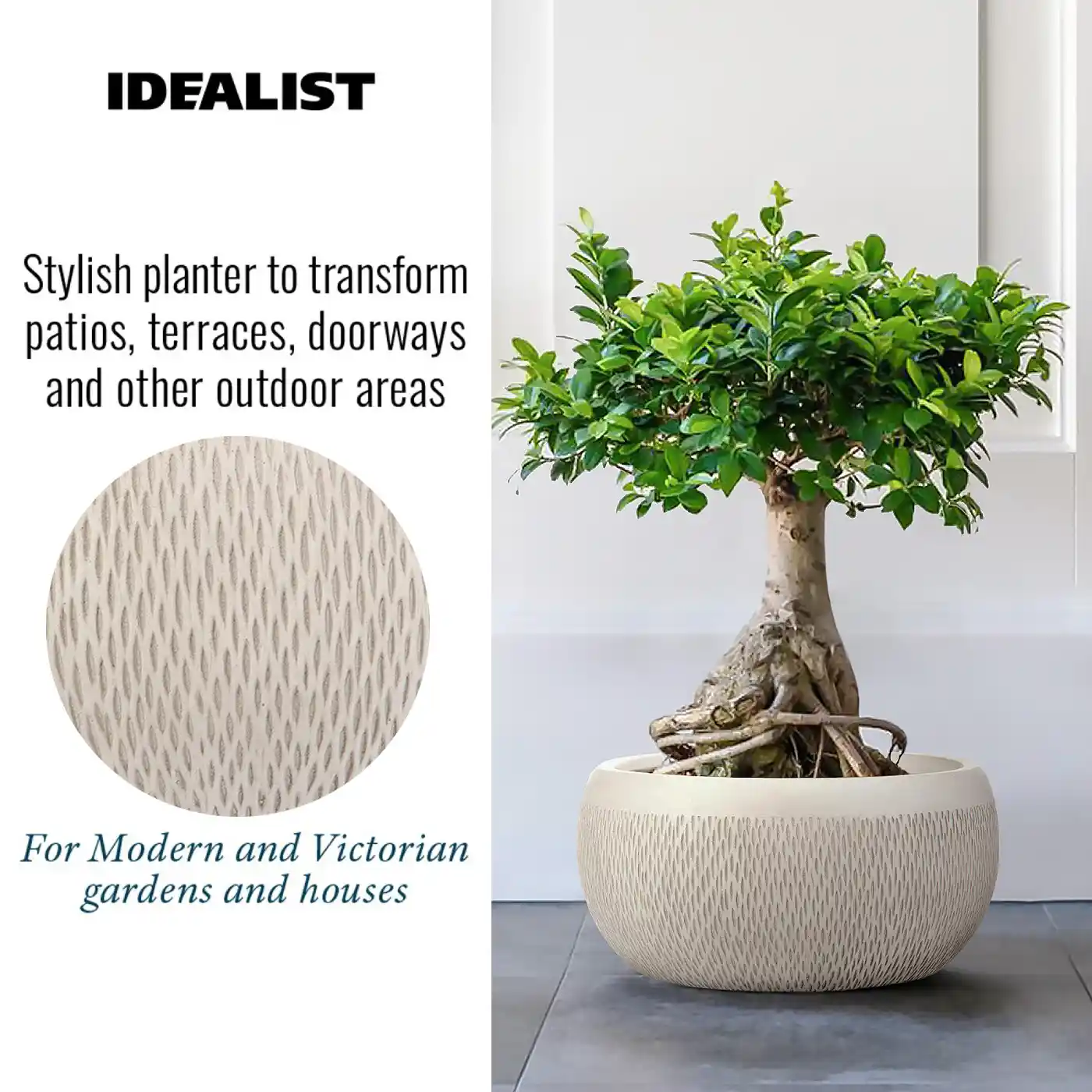 IDEALIST Lite Mesh Style Bowl Planter Outdoor Plant Pot