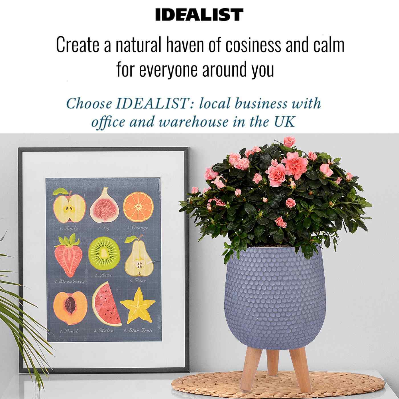 IDEALIST Lite Honeycomb Style Egg Planter on Legs, Round Pot Plant Stand Indoor