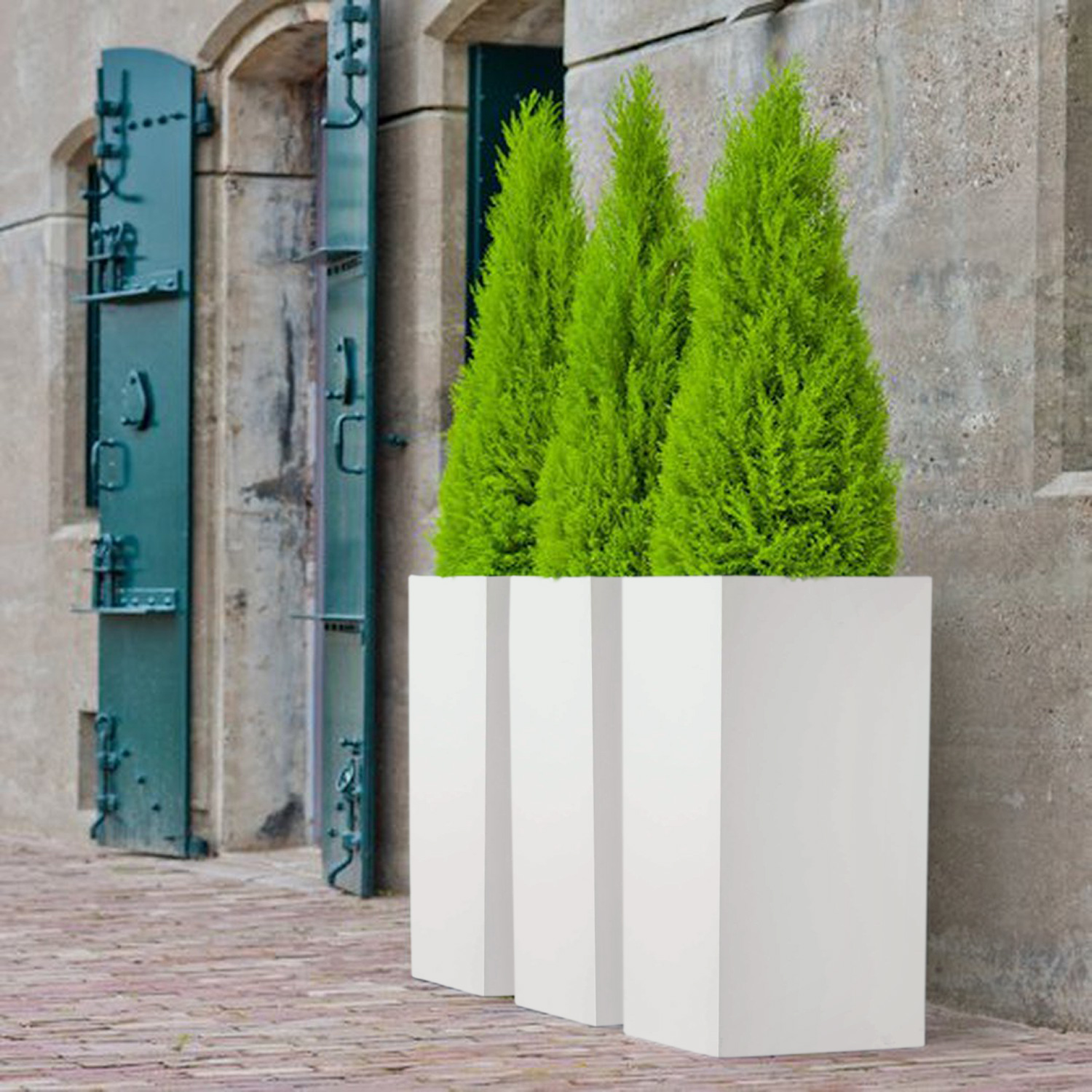 IDEALIST Lite Tall Square Contemporary Light Concrete Planter