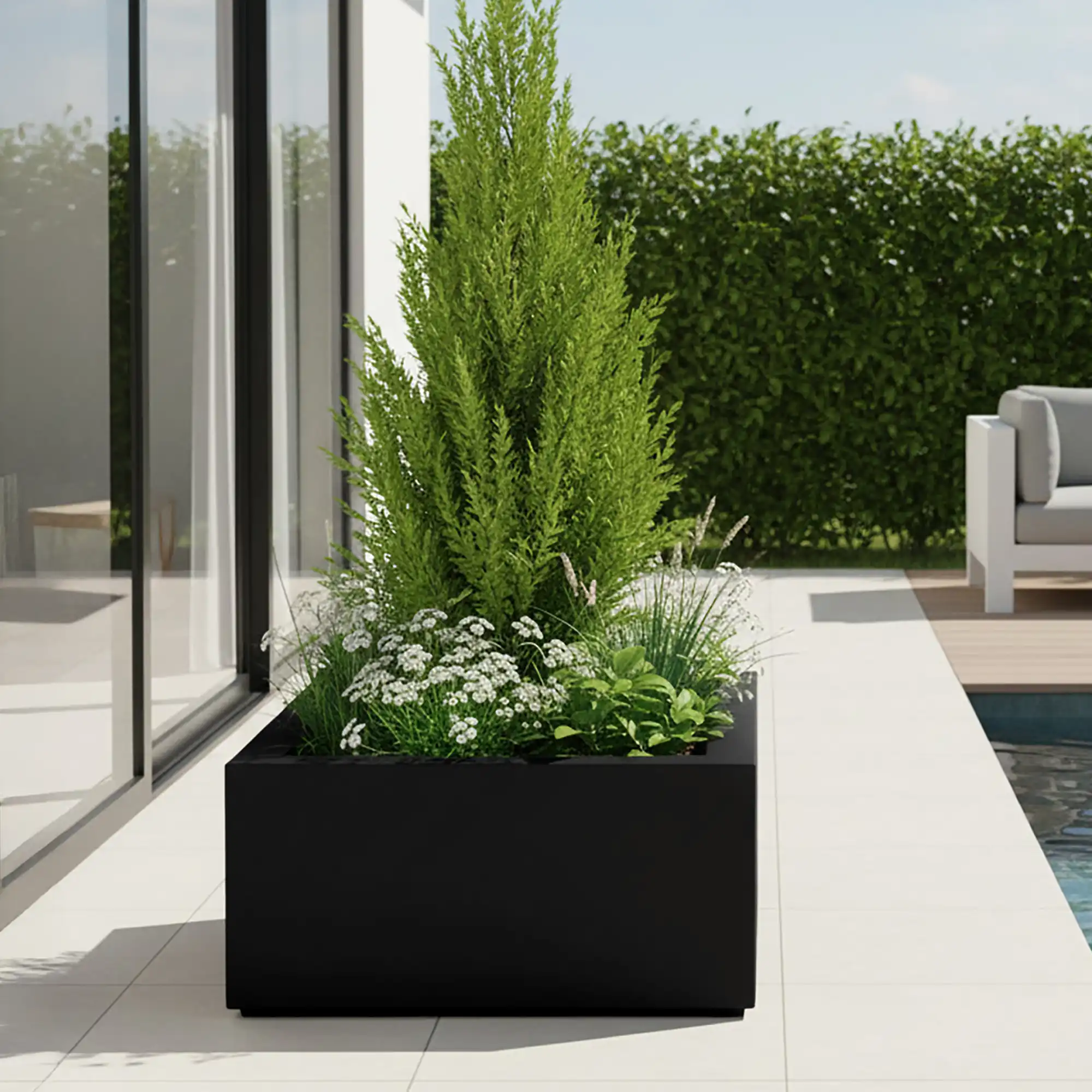 PURE Low Cube Outdoor Fibreglass Planter