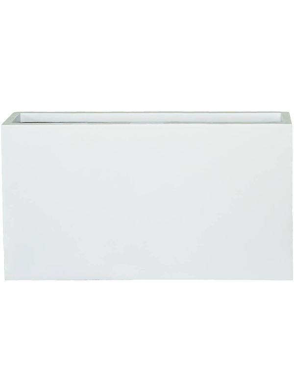 Fiberstone Jort Slim S Matt Square White Indoor / Outdoor Planter H50 ...