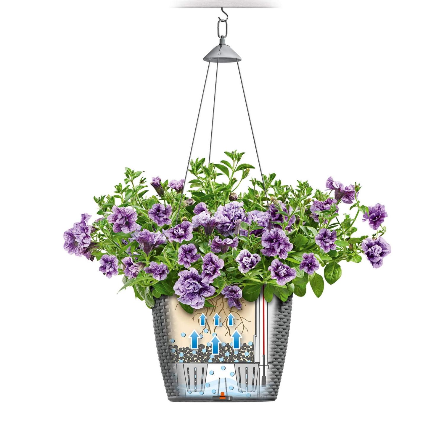 LECHUZA NIDO Cottage Round Poly Resin Outdoor Self-watering Planter