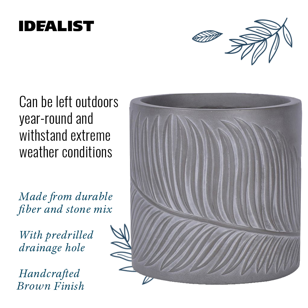 IDEALIST Lite Leaf Embossed Round Planter