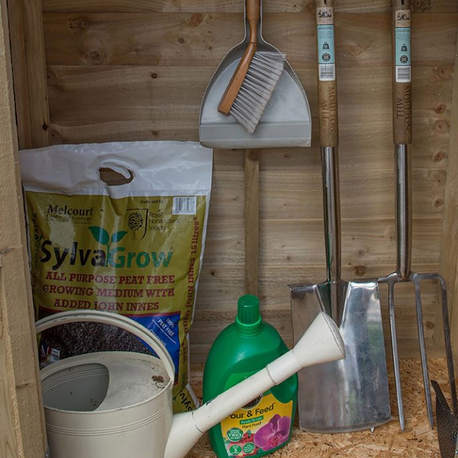 Installed Outdoor Pressure Treated Wooden Overlap Pent Garden Store by Forest Garden