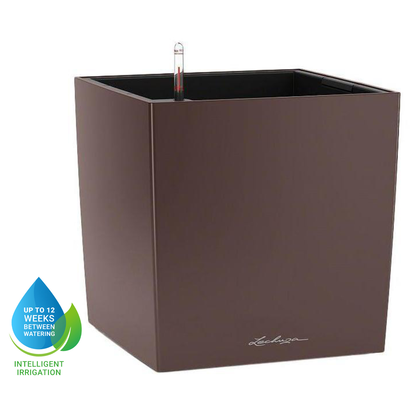 LECHUZA CUBE Square Poly Resin Self-watering Planter