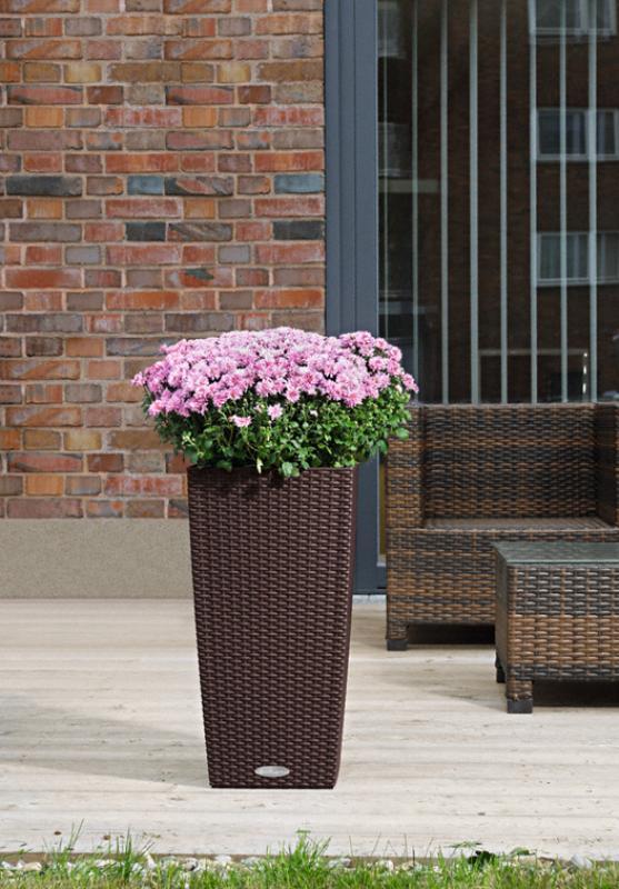 LECHUZA CUBICO Cottage Square Tall Poly Resin Self-watering Planter