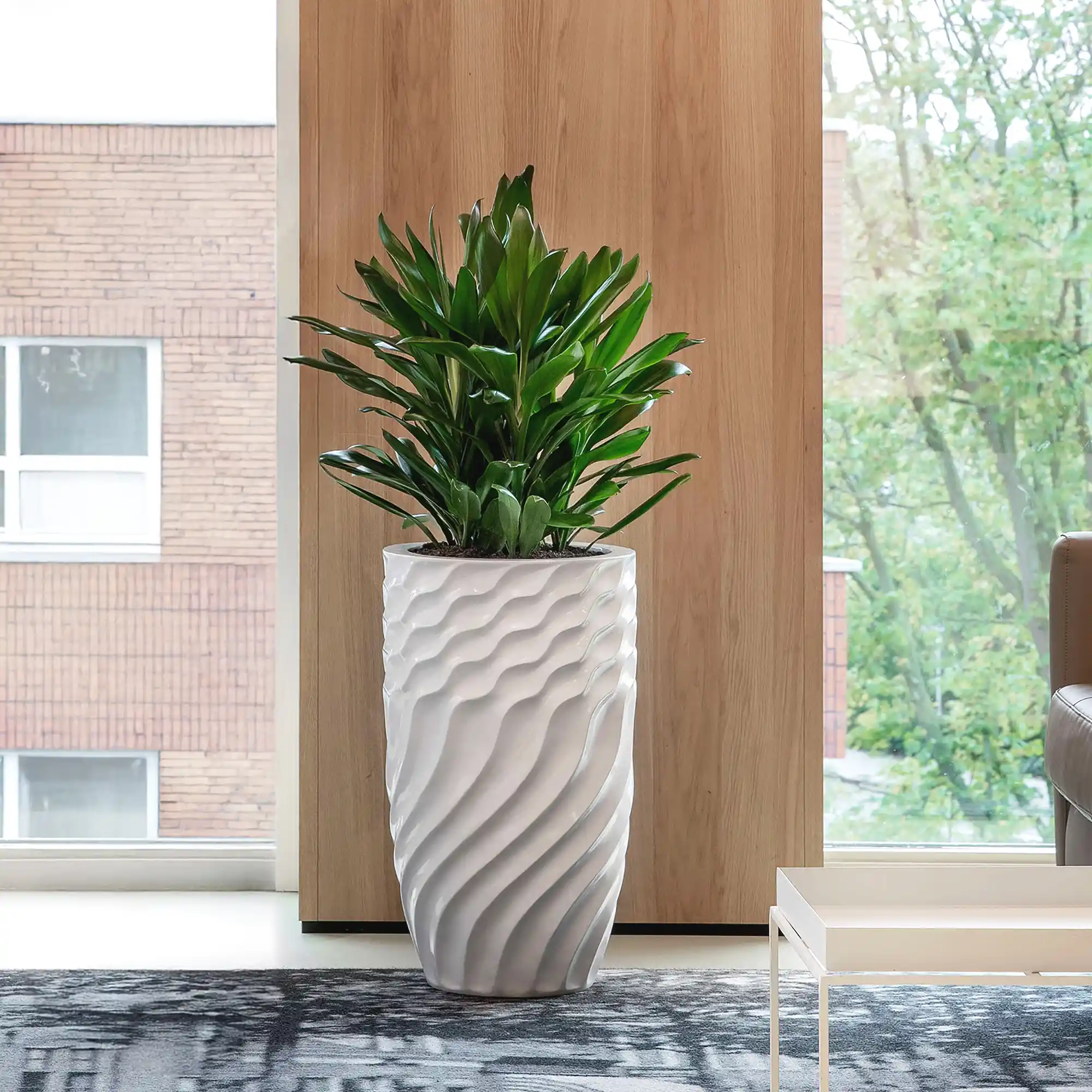 Luxe Lite Glossy Breaker Tall Indoor Planter