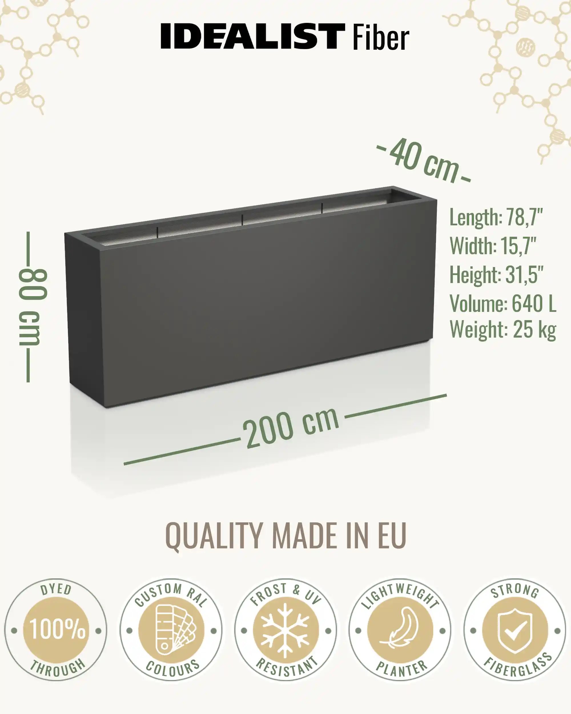 AXIS Trough Outdoor Fiberglass Planter