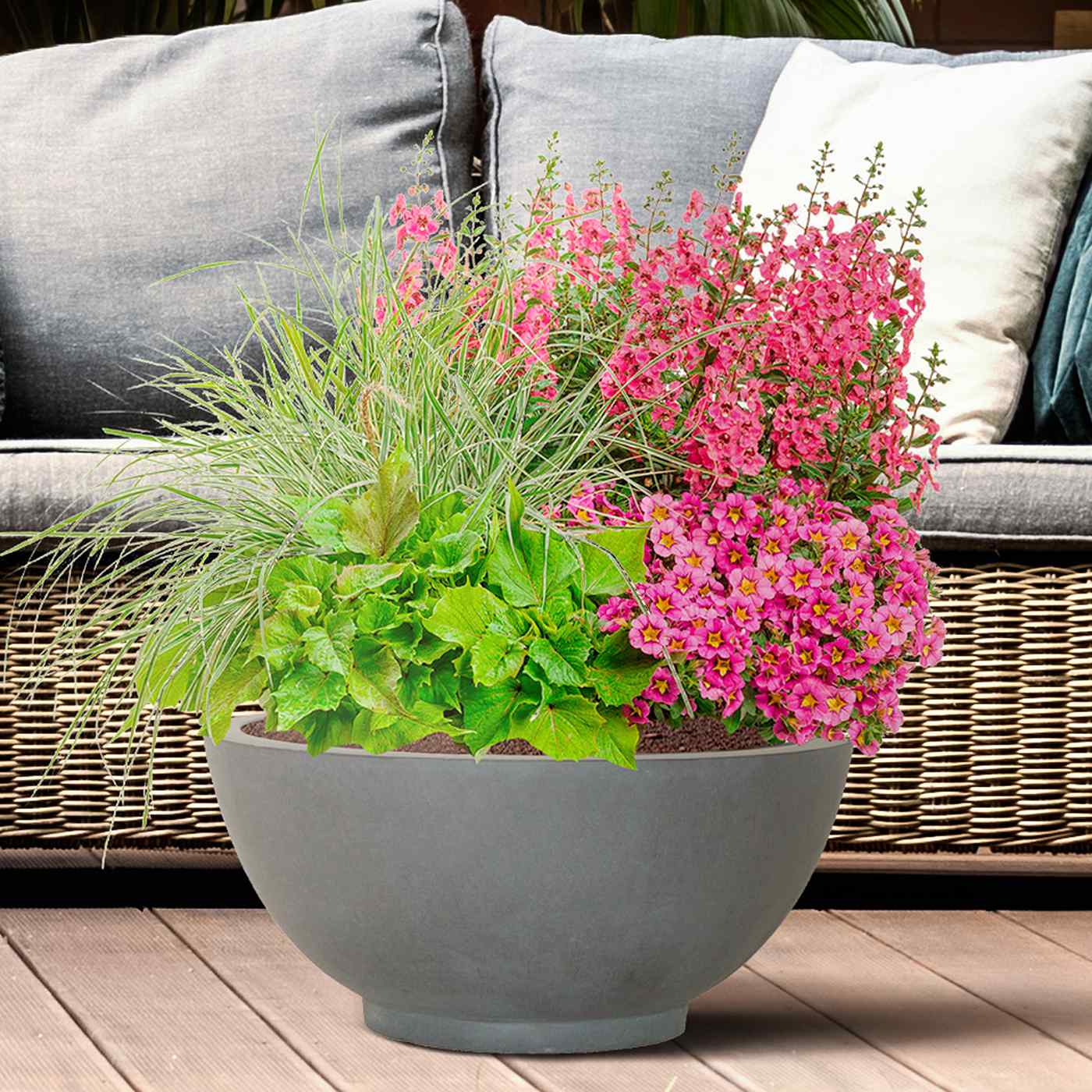 IDEALIST Lite Dish Style Smooth Bowl Outdoor Planter