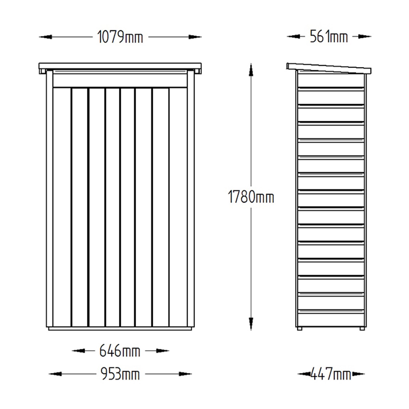 Installed Outdoor Pressure Treated Wooden Shiplap Pent Tall Garden Store by Forest Garden