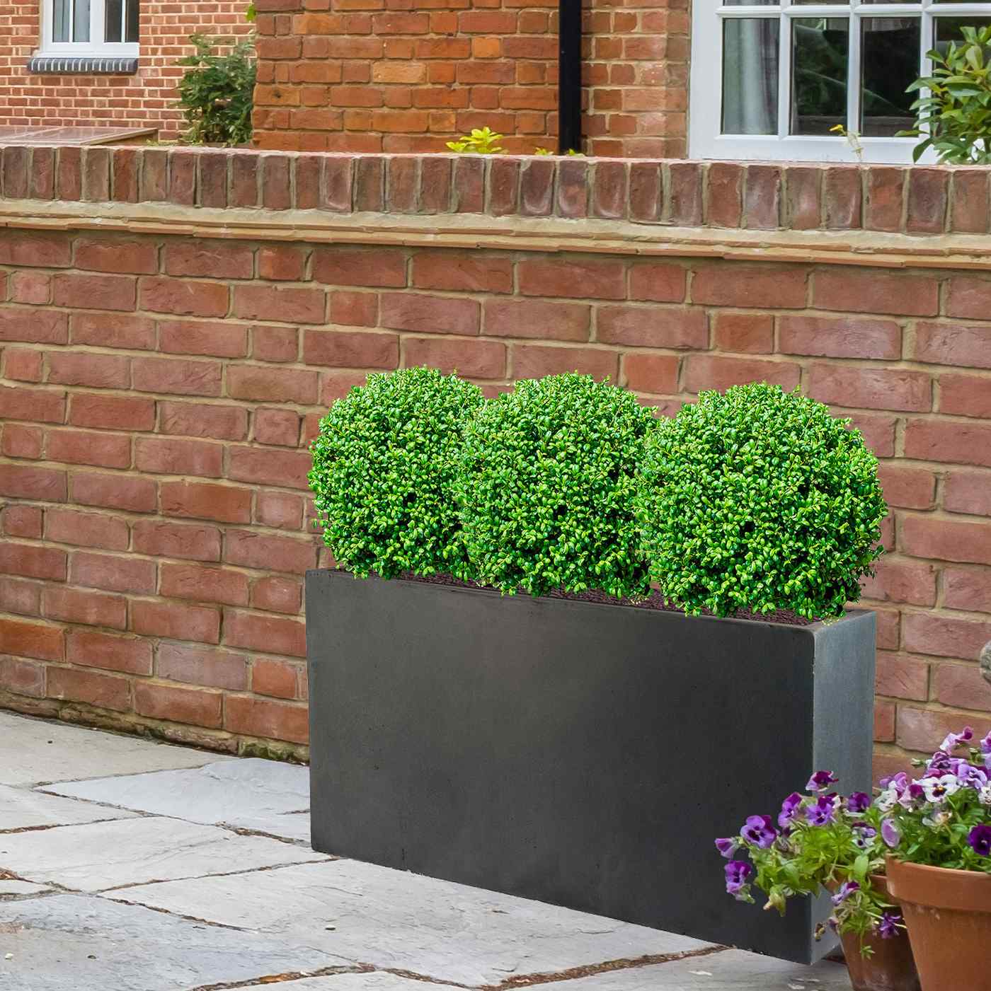 IDEALIST Lite Contemporary Light Concrete High Trough Planter Set