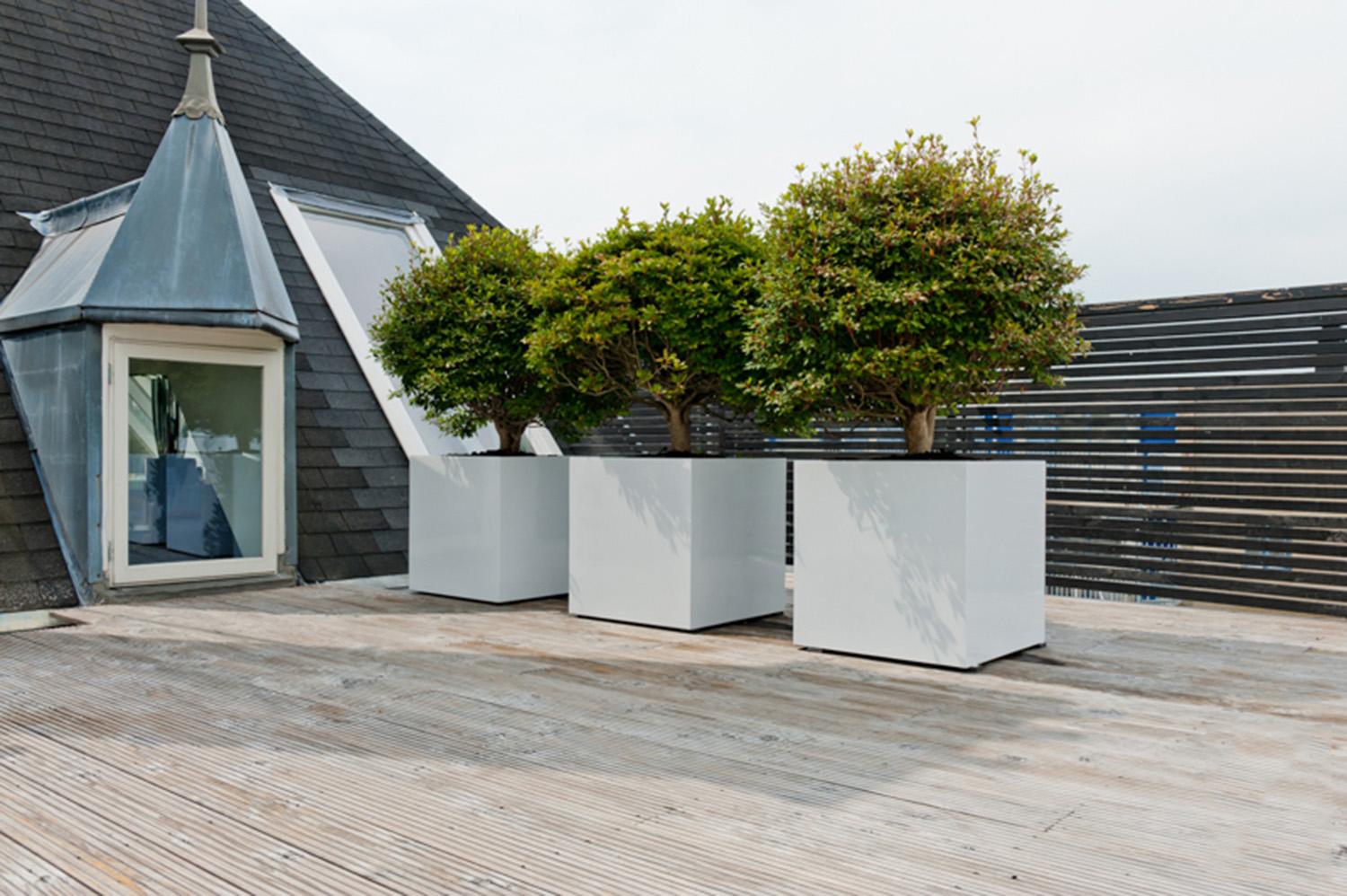 Square Fiberstone Planter by Idealist Premium JUMBO Glossy