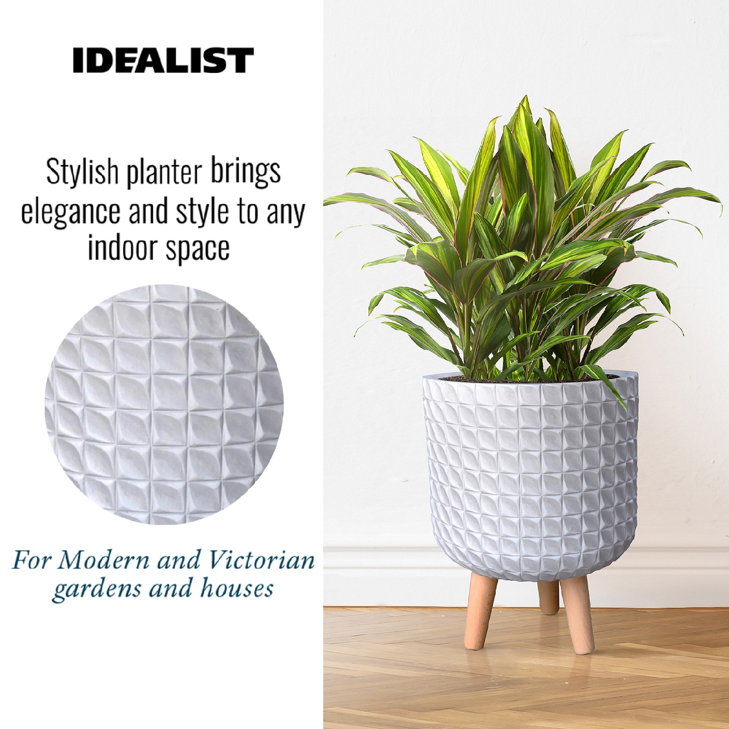 IDEALIST Lite Faceted Effect Planter on Legs