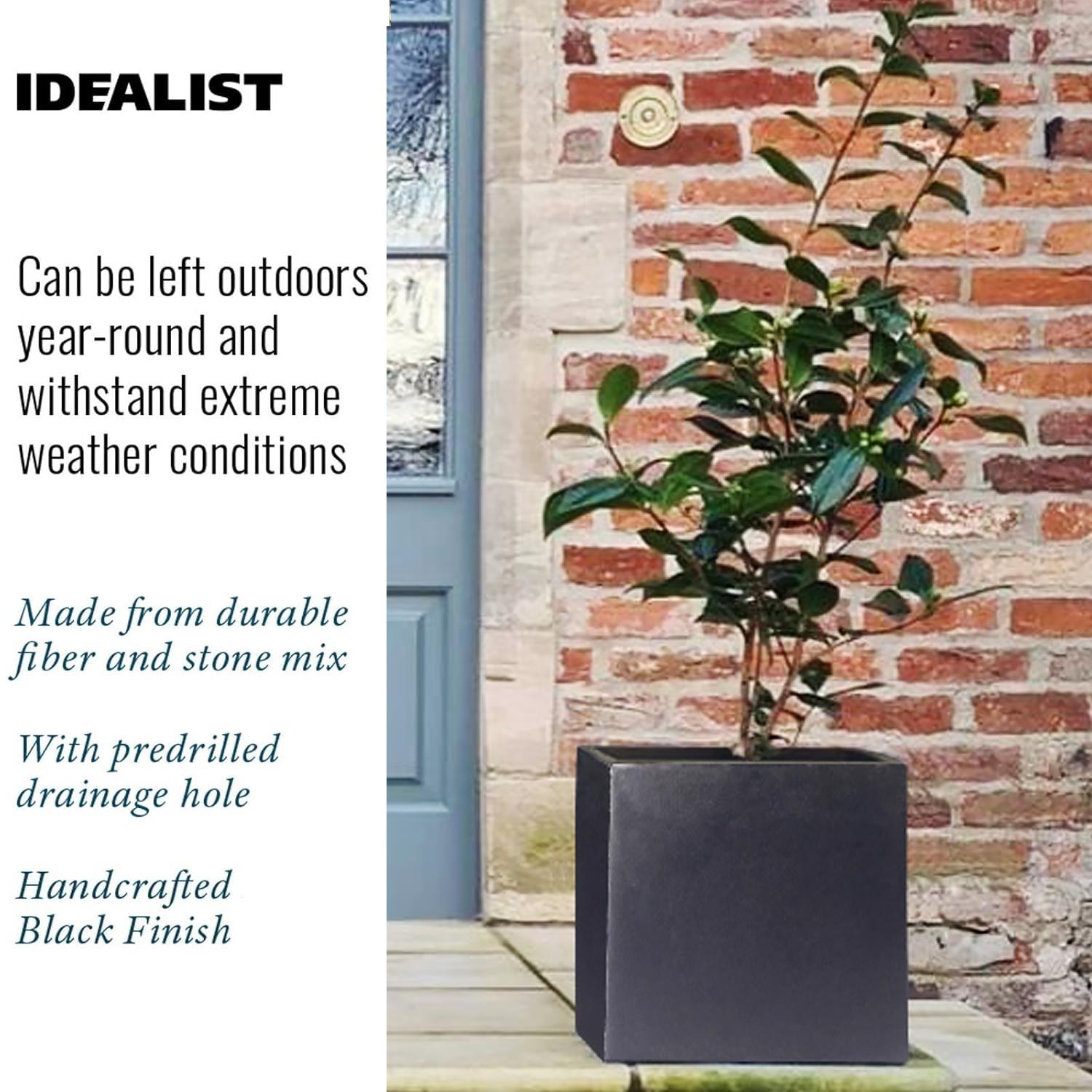 IDEALIST Lite Square Box Contemporary Light Concrete Planter