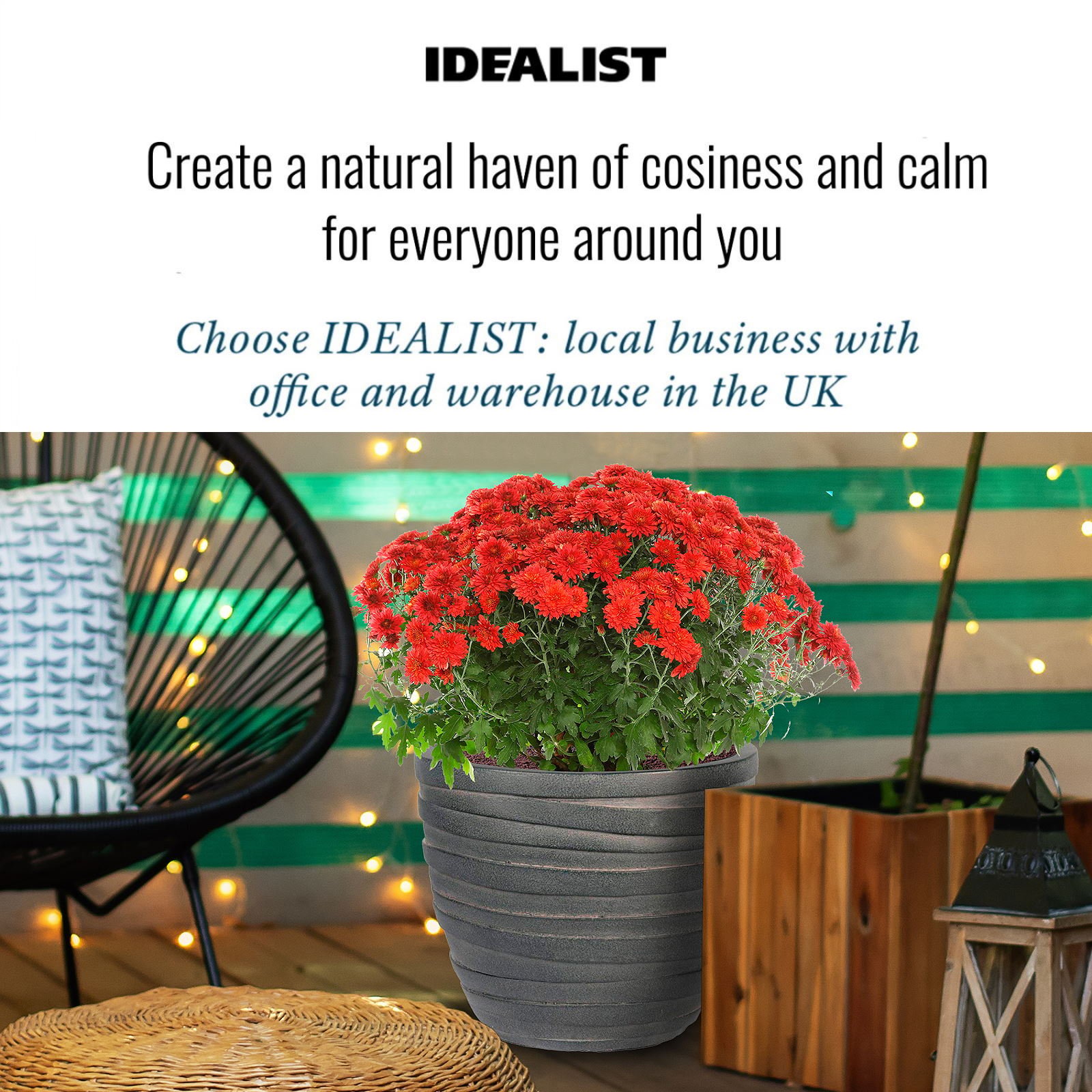 IDEALIST Lite Row Light Concrete Egg Planter