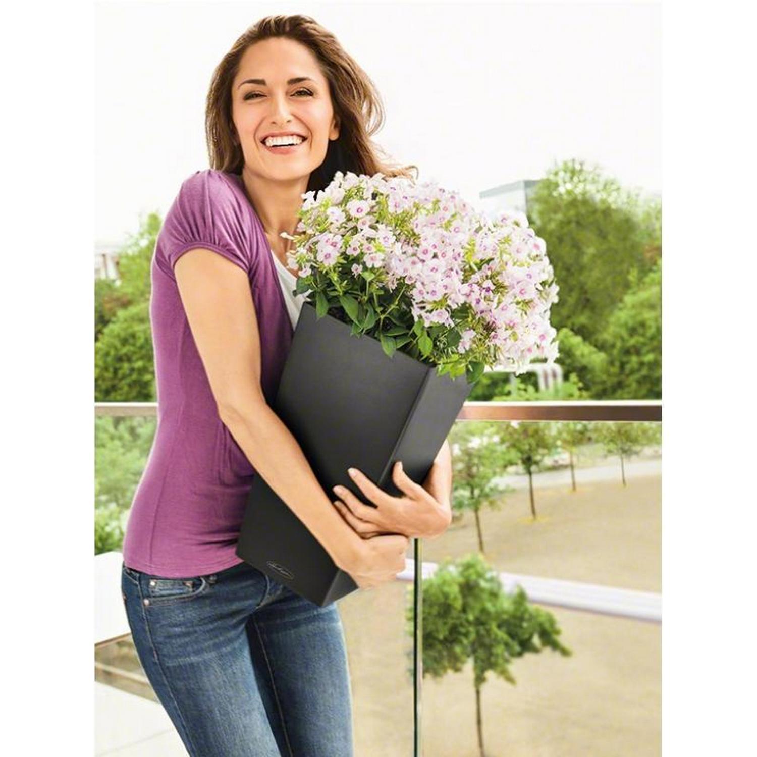 LECHUZA CUBICO Color Square Tall Poly Resin Self-watering Planter Set