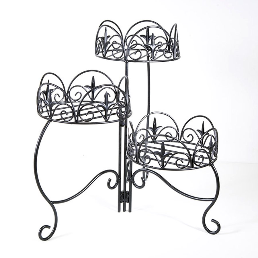 Classic Finial Folding 3-Tier Plant Stand