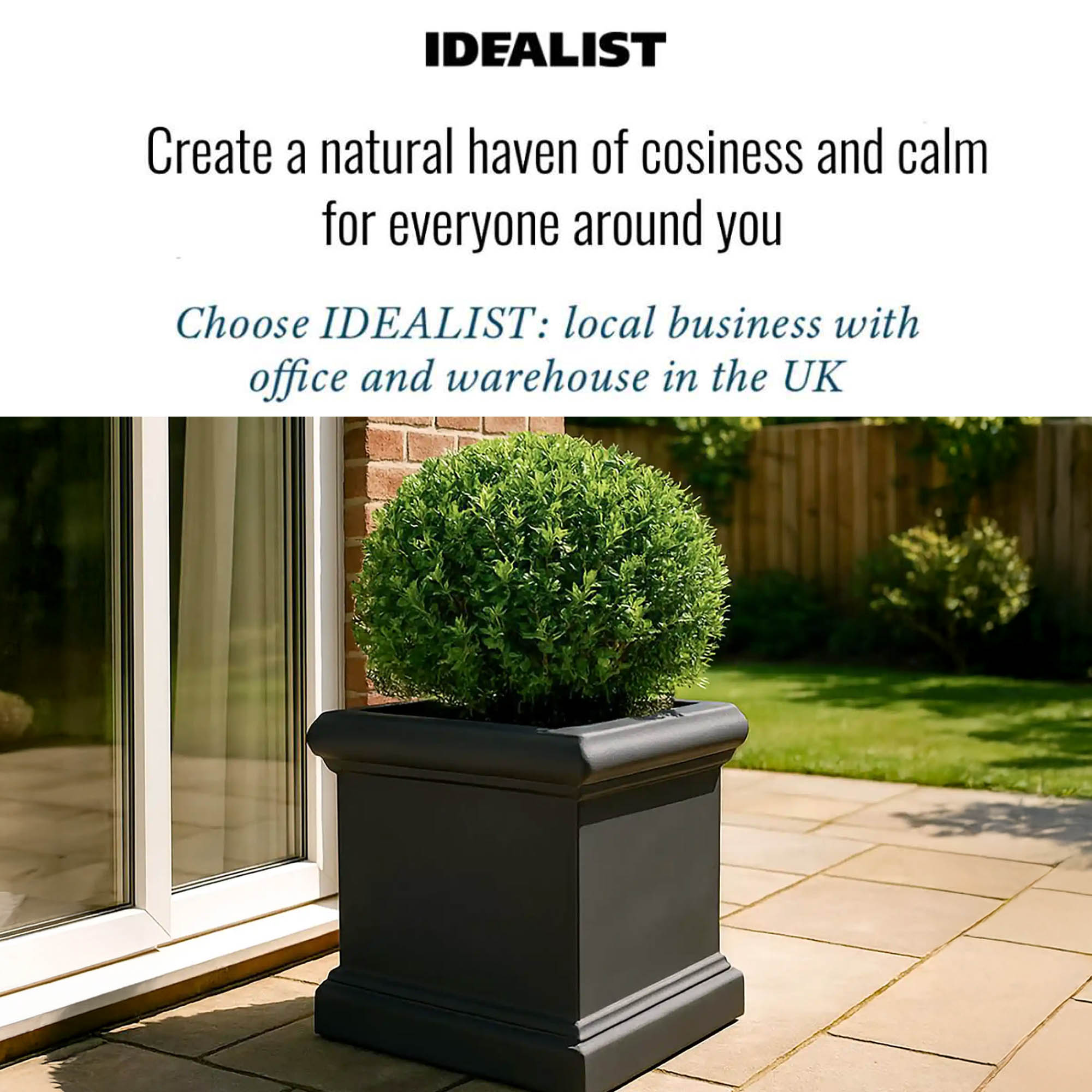 IDEALIST Lite Victorian Box Square Light Stone Outdoor Planter