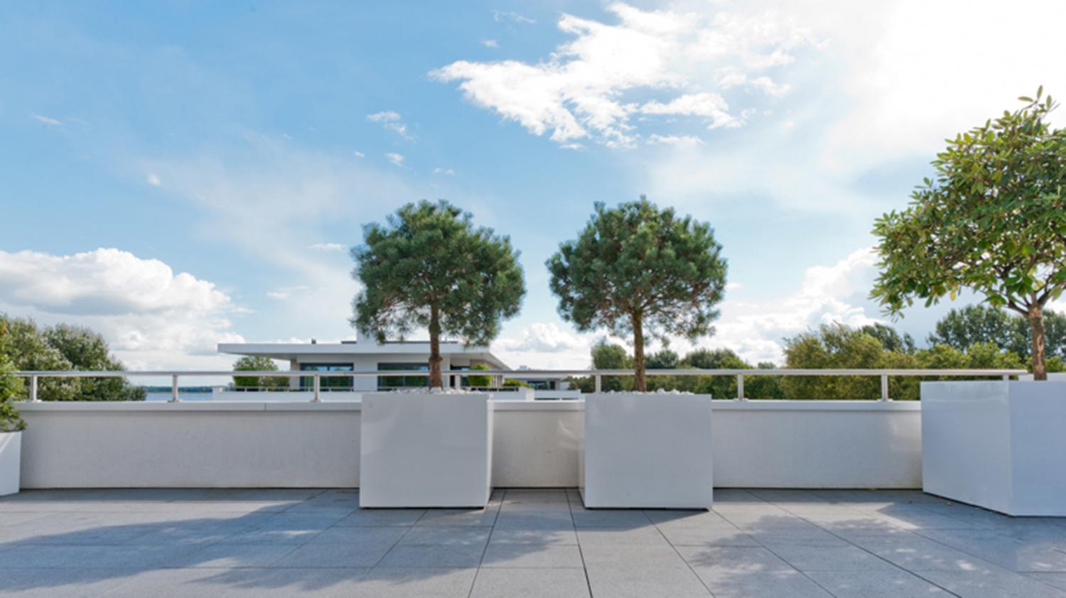 Square Fiberstone Planter by Idealist Premium JUMBO Glossy