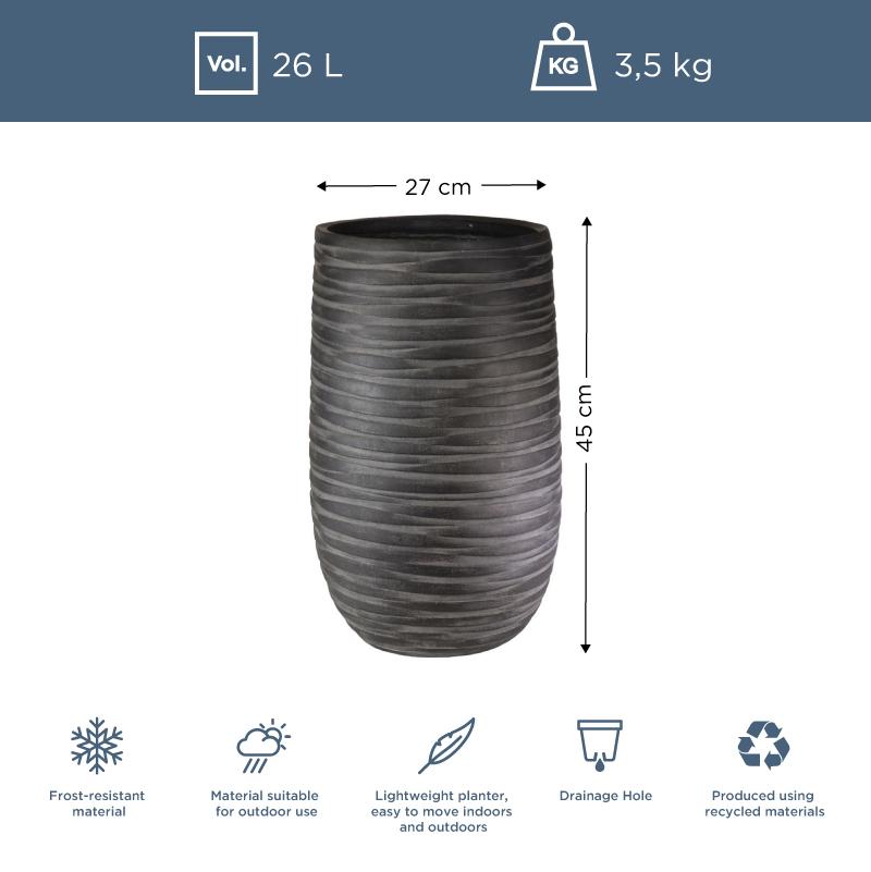 IDEALIST Lite Row Light Concrete Vase Elegant Planter