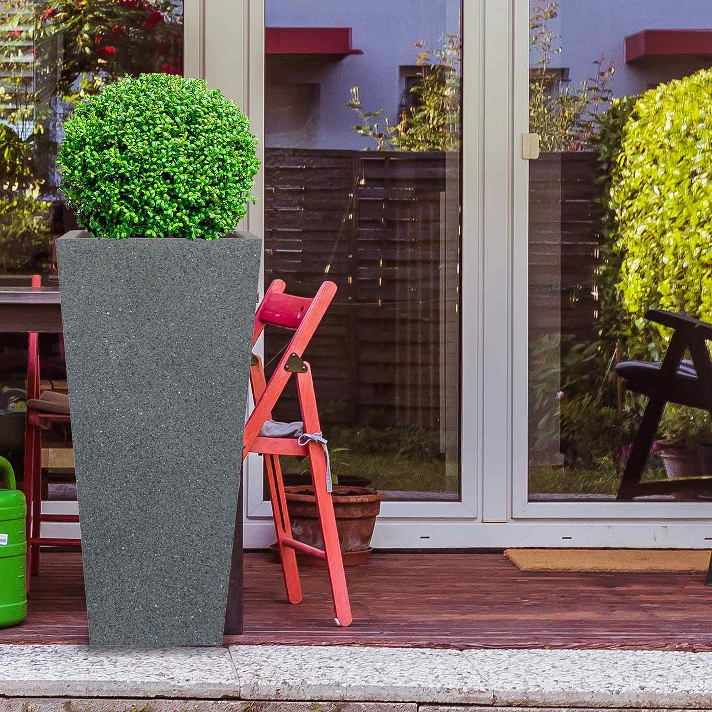 IDEALIST Lite Textured Concrete Effect Tall Tapered Outdoor Planter