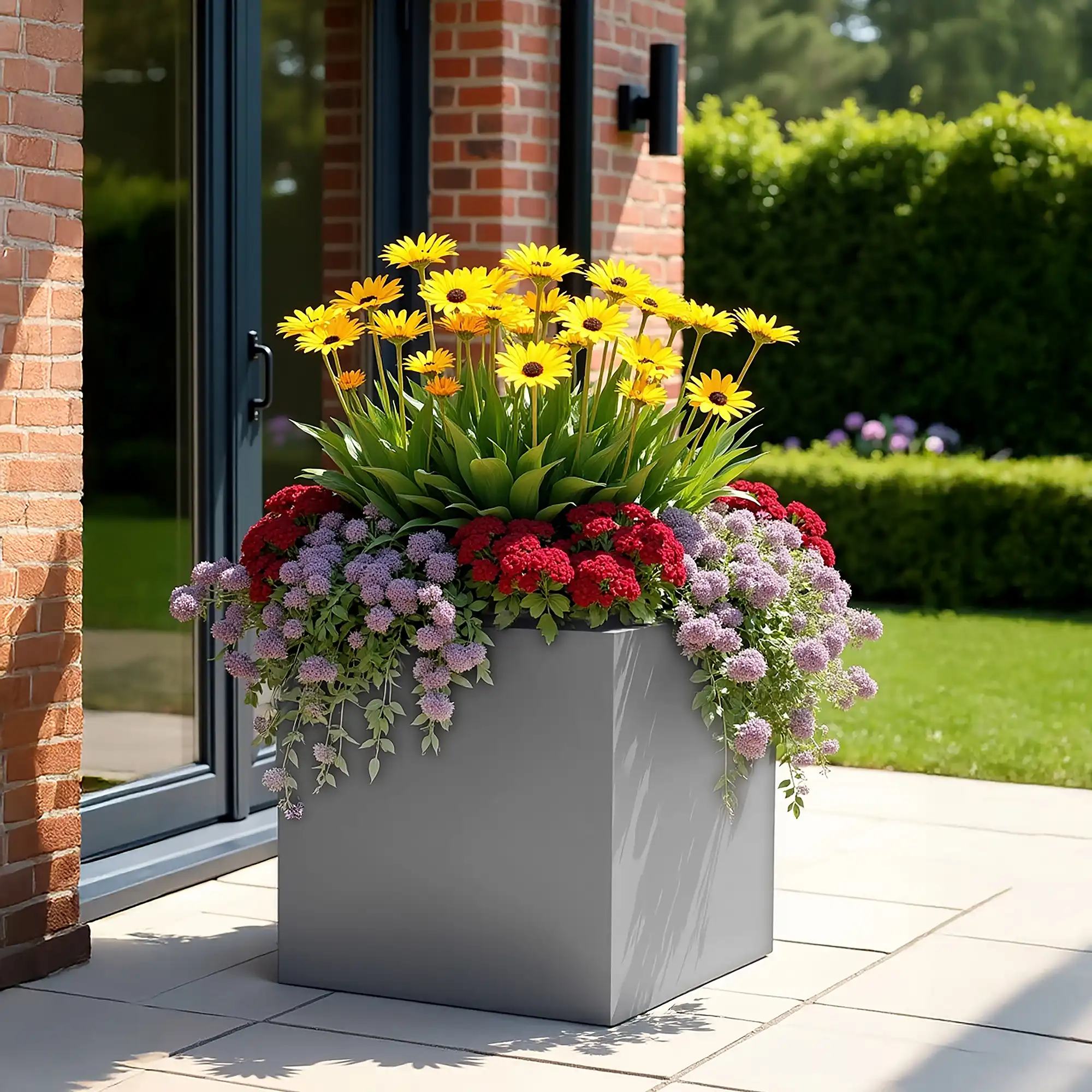 IDEALIST Lite Square Box Contemporary Light Concrete Planter