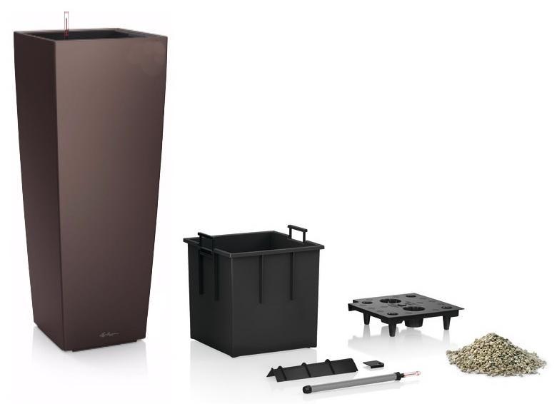 LECHUZA CUBICO ALTO Square Tall Poly Resin Self-watering Planter